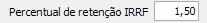 5. Percentual de retenção IRRF