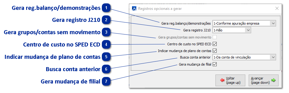 Registros Opcionais