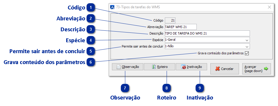 73 - Tipos de Tarefas do WMS
