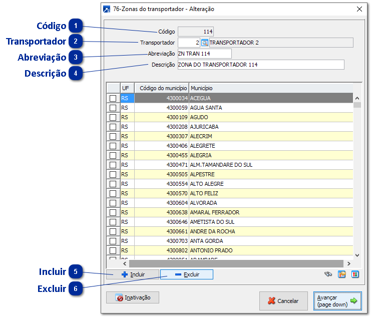 76 - Zonas do Transportador