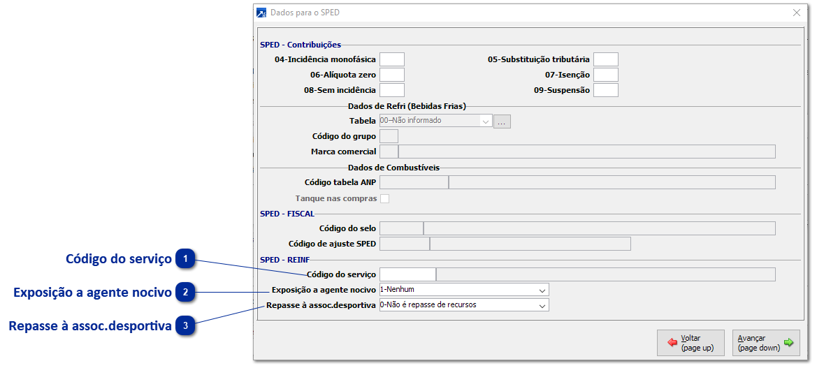 Configurações (Cadastro dos produtos)