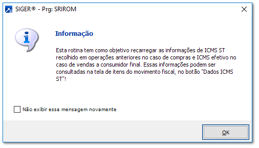 Opção para ajustes COM e SEM informação no XML 
