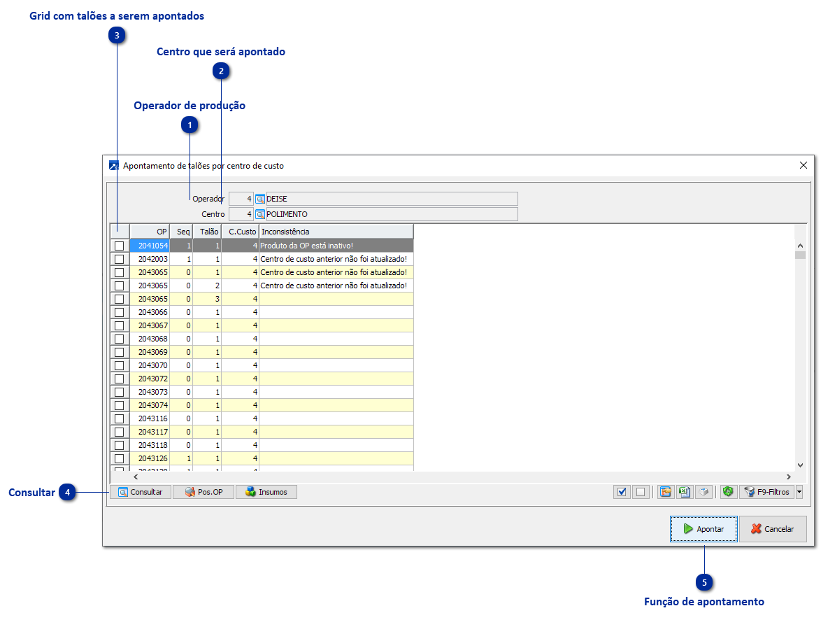 10-Apontamento de talões por CC