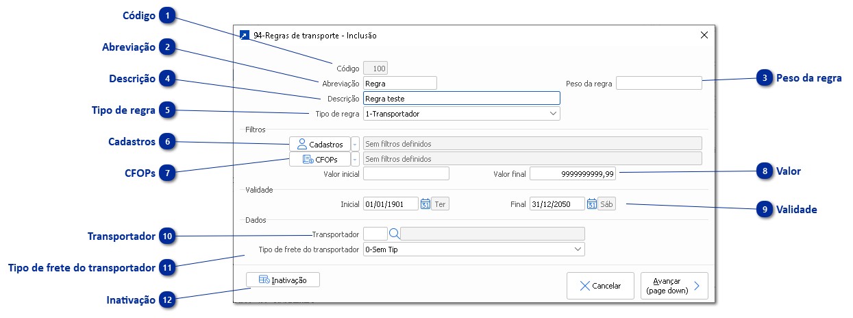 94 - Regra de transporte
