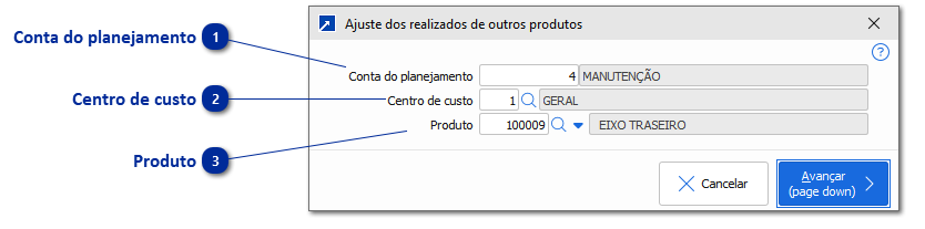 Ajuste de Movtos Realizados de Outros Produtos