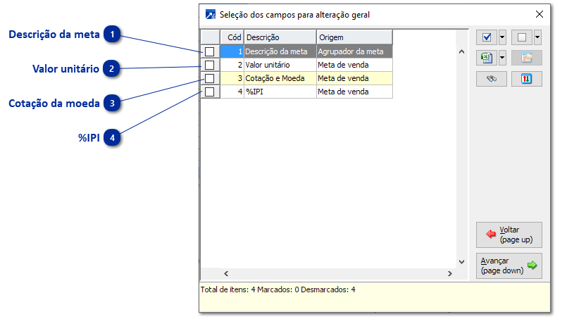 Alteração Geral de Campos