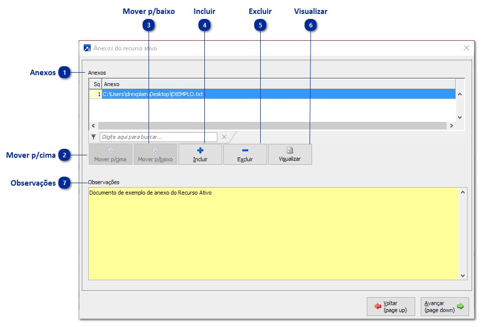 Anexos do Recurso Ativo