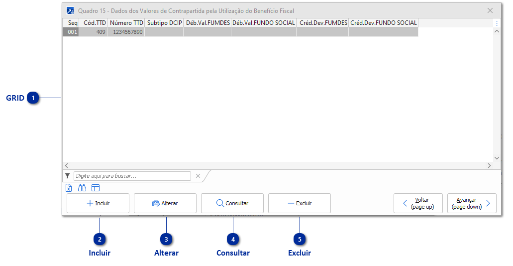 Quadro 15 - Dados dos Valores de Contrapartida 