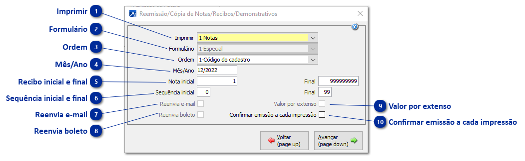 Reemissão/Cópia de Nota Fiscal, Recibo e Demonstrativo