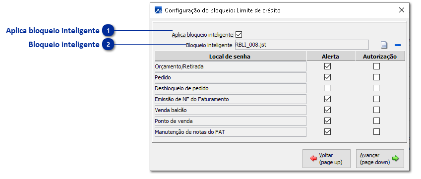 Bloqueios inteligentes