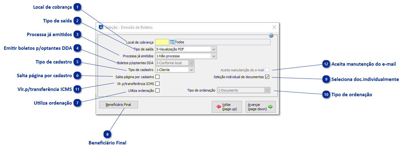 Boletos - Alterações e Emissão