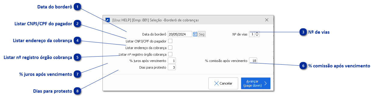 Borderô de Cobranças