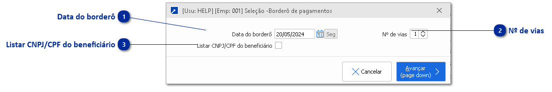 Borderô de Pagamentos