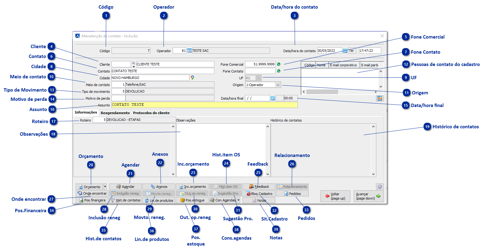 Cadastrando um Contato