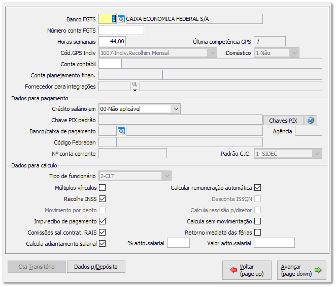 Cadastro de Funcionários