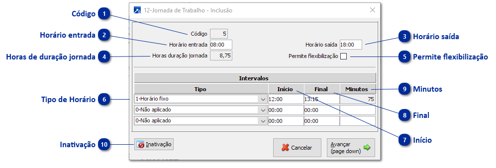 Cadastro de Jornada para Uso em Turno do Telemarketing