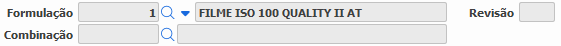 1. Dados da formulação