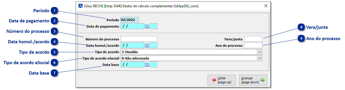 Cálculo Folha Complementar
