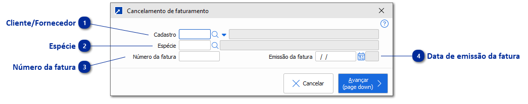 Cancelamento da Fatura