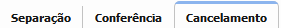 1. Separador da janela em abas "Cancelamento"