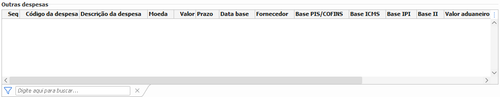 11. Grid com os itens de despesas confirmadas
