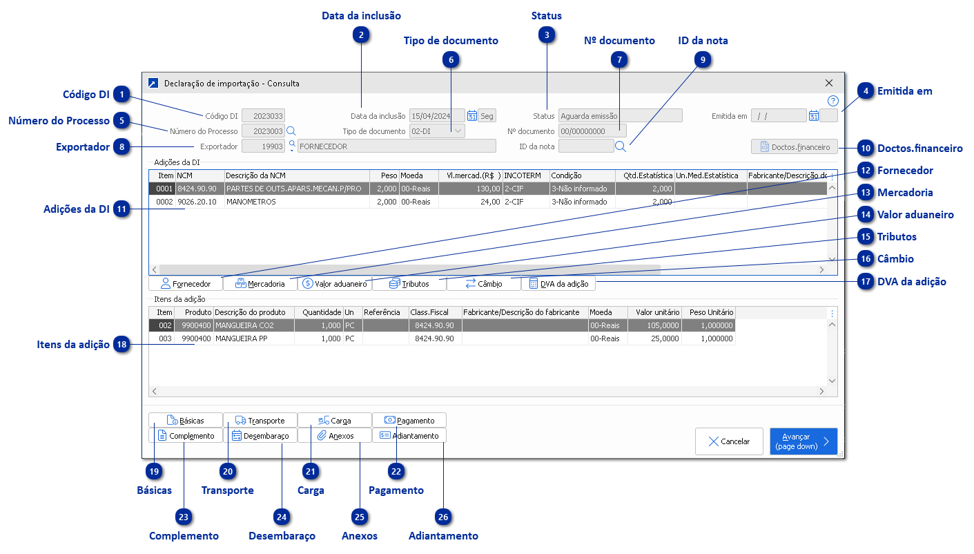 Declaração de Importação 