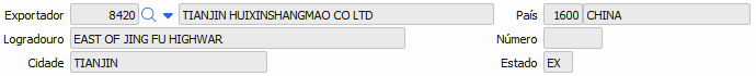 1. Dados do exportador