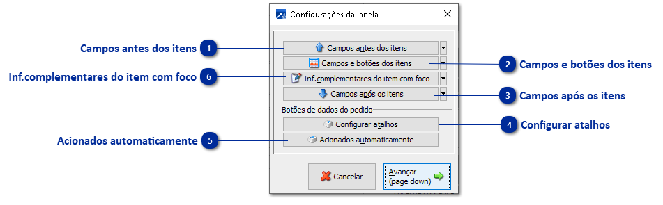 Configuração dos Campos na Capa