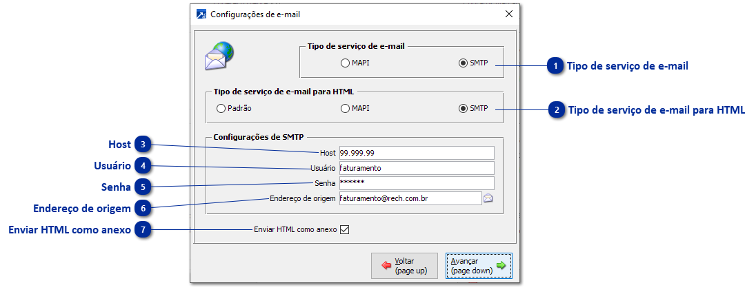 Configuração E-mail SMTP