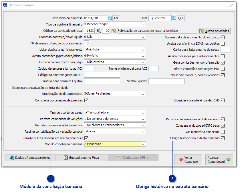 Configuração na Empresa