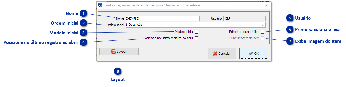 Configurações da Pesquisa