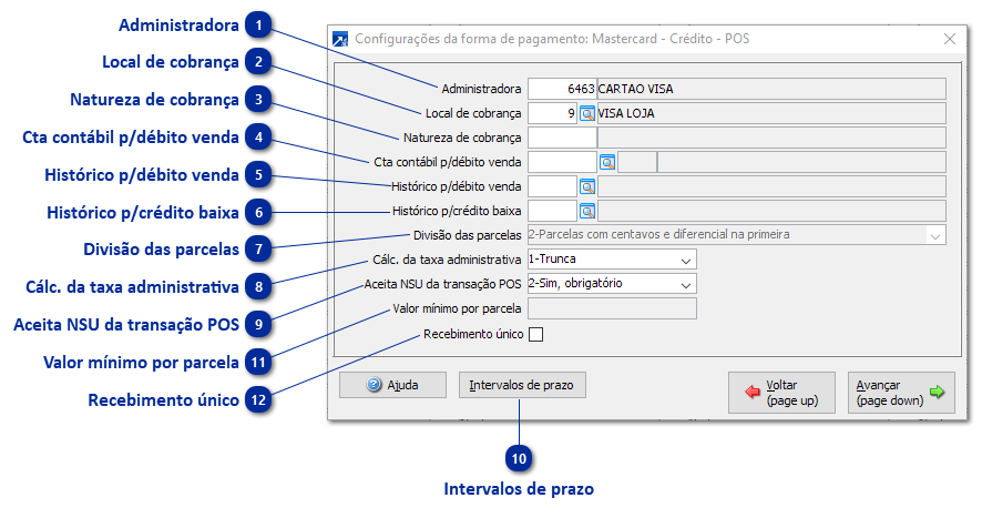 Configurações de Pagamento