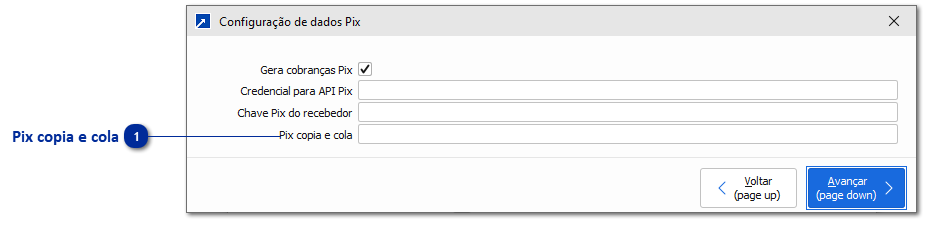 Configurações do Pix