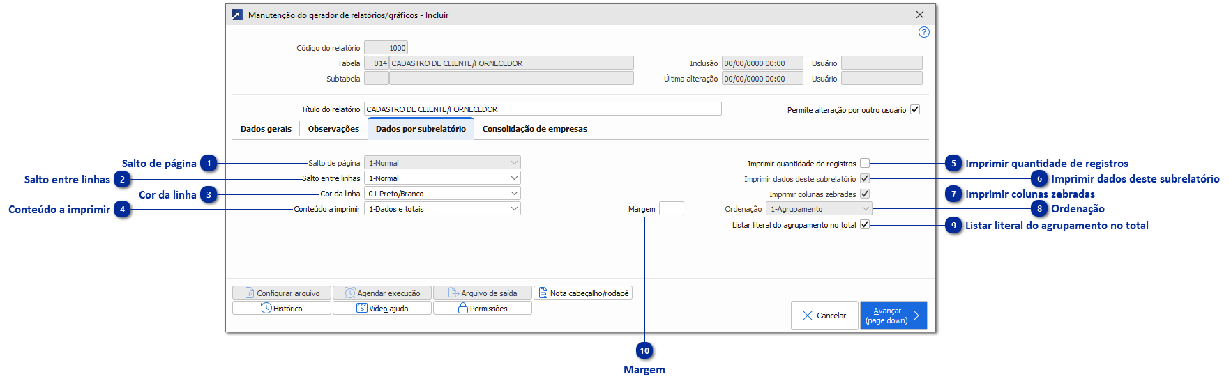 Manutenção do Gerador de Relatórios/Gráficos