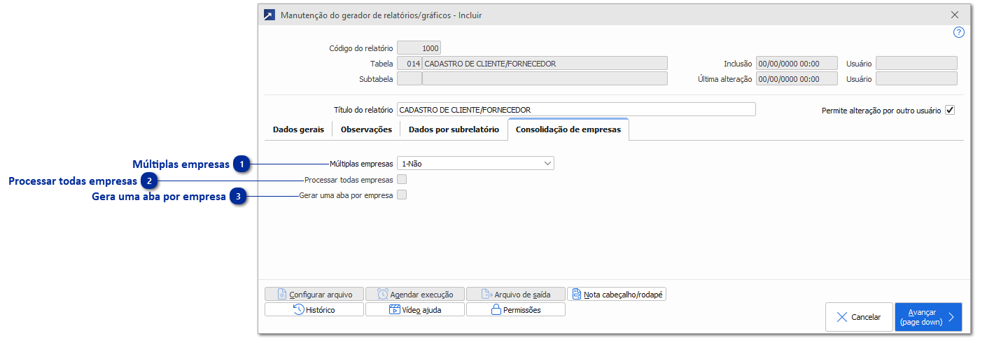 Manutenção do Gerador de Relatórios/Gráficos