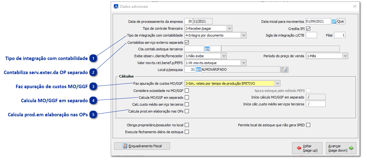 Configurações e preparação dos cadastros