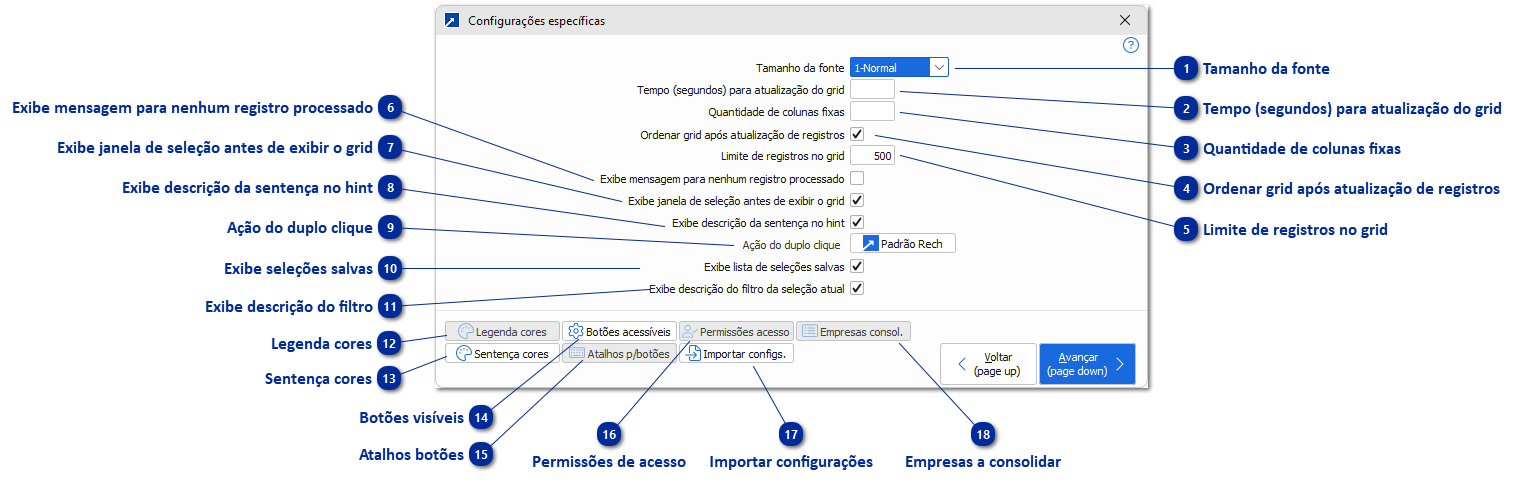 Configurações Específicas