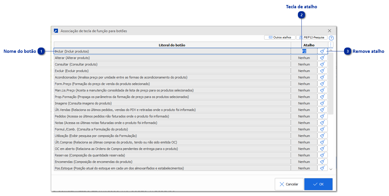 Configurador de atalhos para os botões