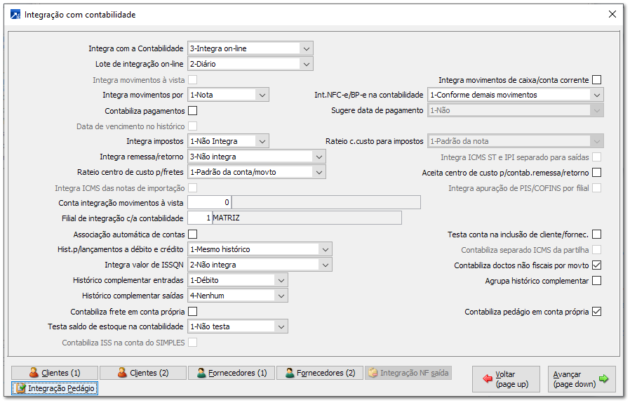 Integração com o módulo Livros Fiscais