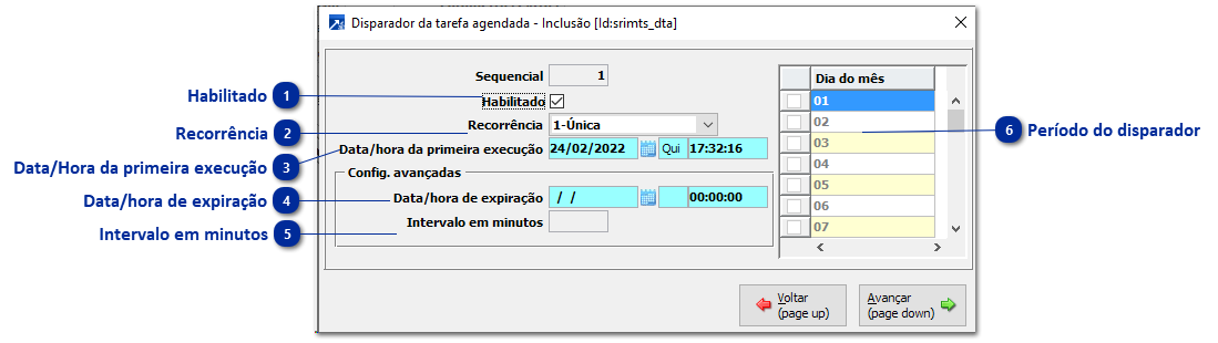 Criando um disparador 