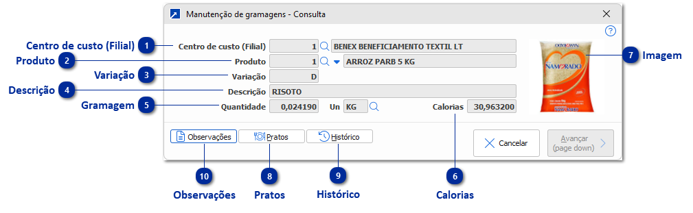 Manutenção de Gramagens