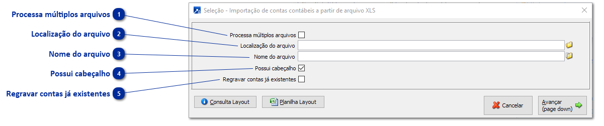Importação de Contas Contábeis a Partir de Planilha
