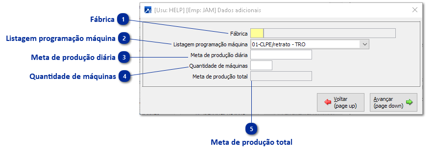 Dados Adicionais - Linha de Produção