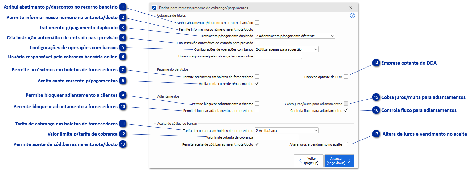 Dados p/remessa/retorno
