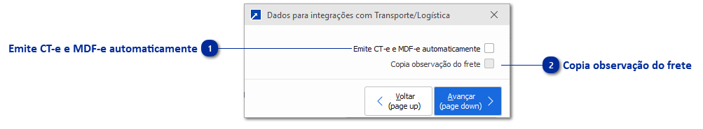 Dados para integração Transporte / Logística