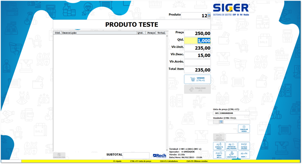 Desconto pela lista de preço