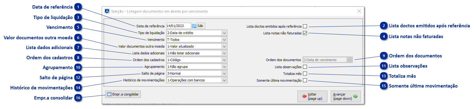Documentos em Aberto por Vencimento