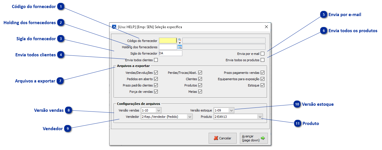 Seleção específica