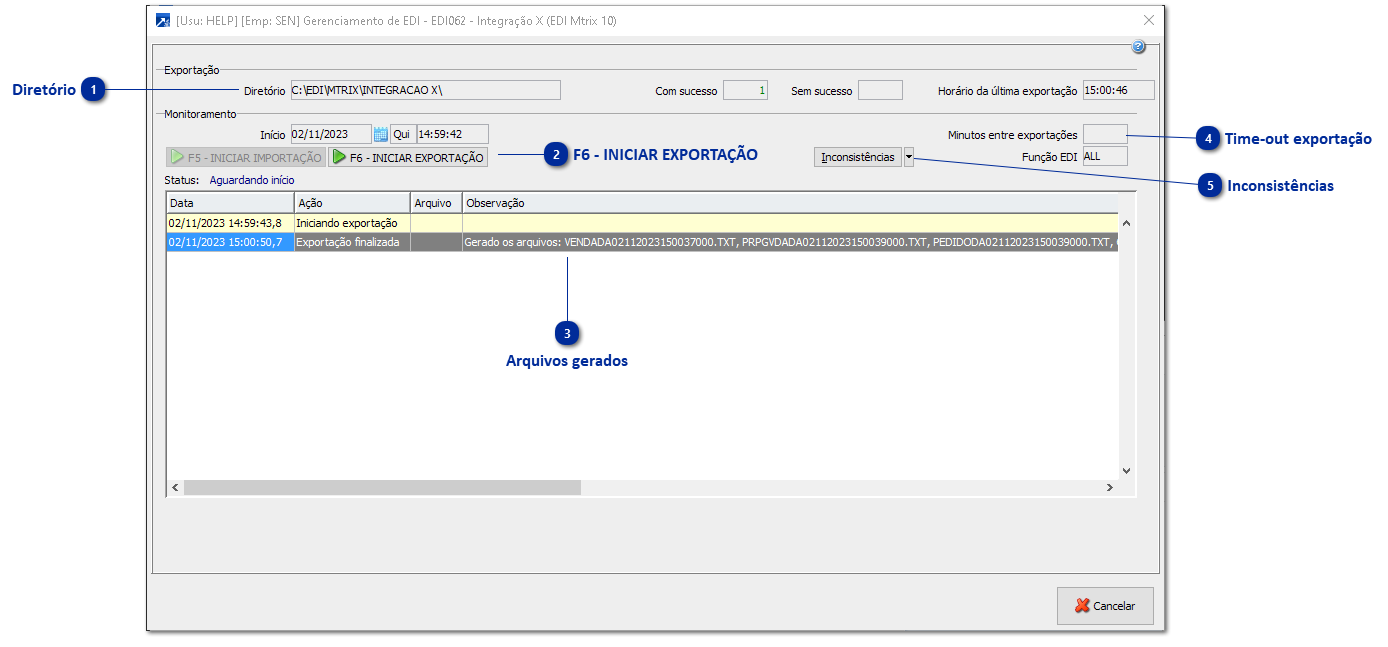 Geração dos arquivos
