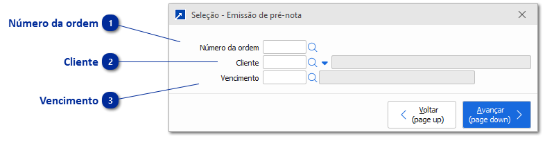 Emissão de pré-nota
